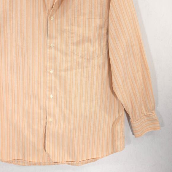 Hugo Boss Dress Shirt Mens 16-32/33 Orange White Striped Long Sleeve Button Up - Picture 5 of 10